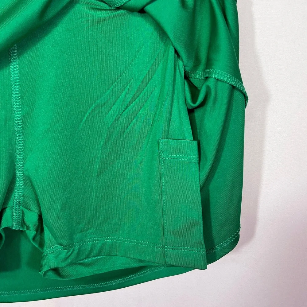 Wilson Girls Tennis Skort Courtside Green Striped Athletic Skirt Size L 10/12